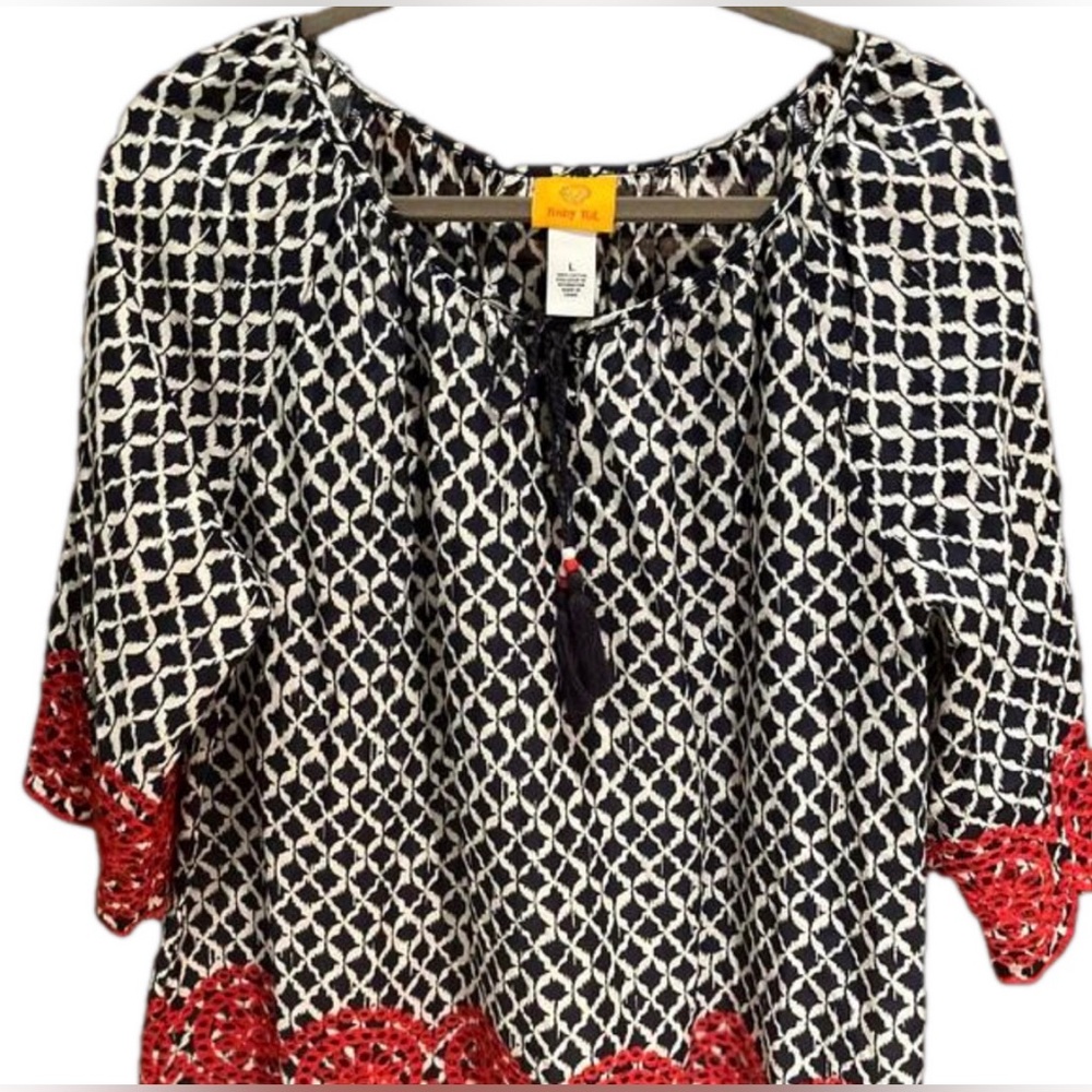 RUBY ROAD EMBROIDERED TOP LARGE